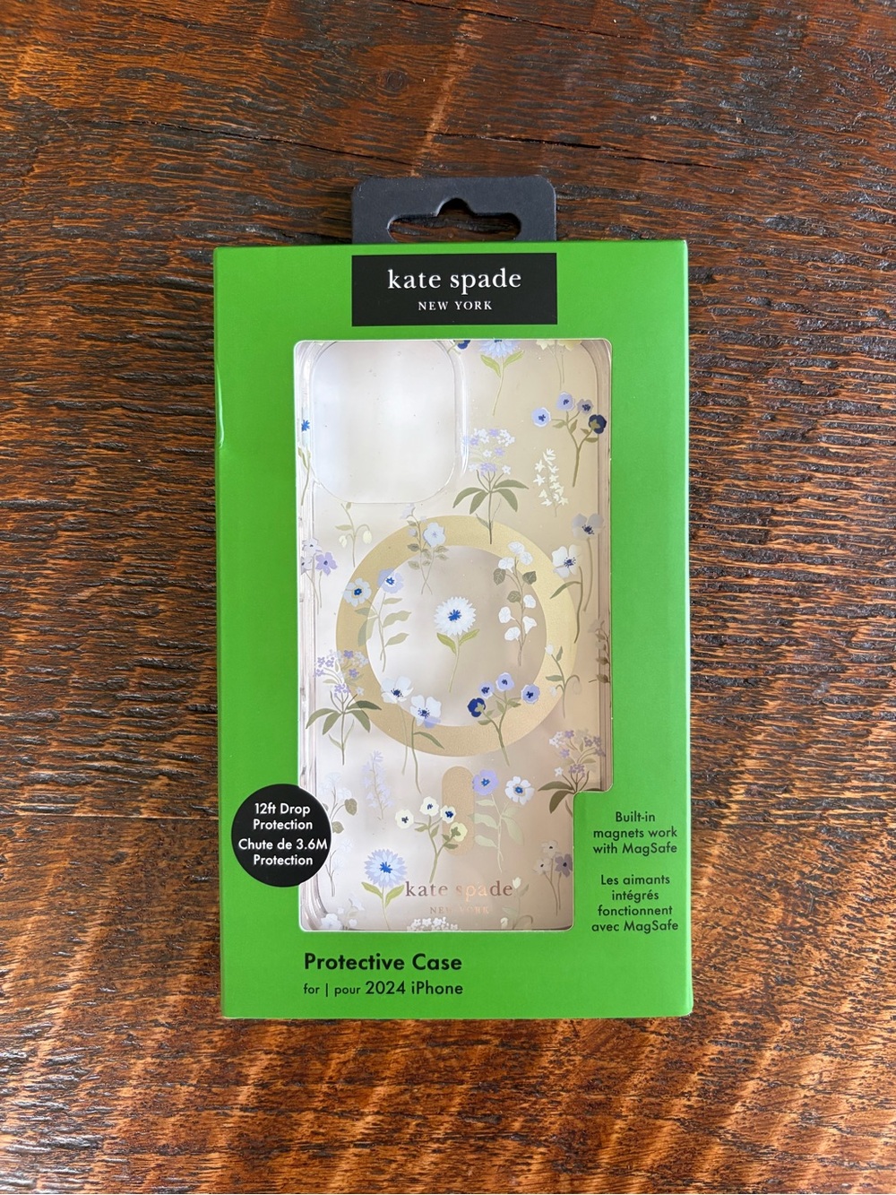kate spade New York Floral Protective iPhone 16 Case - Cream/Blue